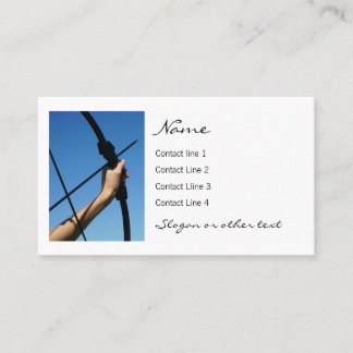 Women's Archery with woman shooting arrow Business Card