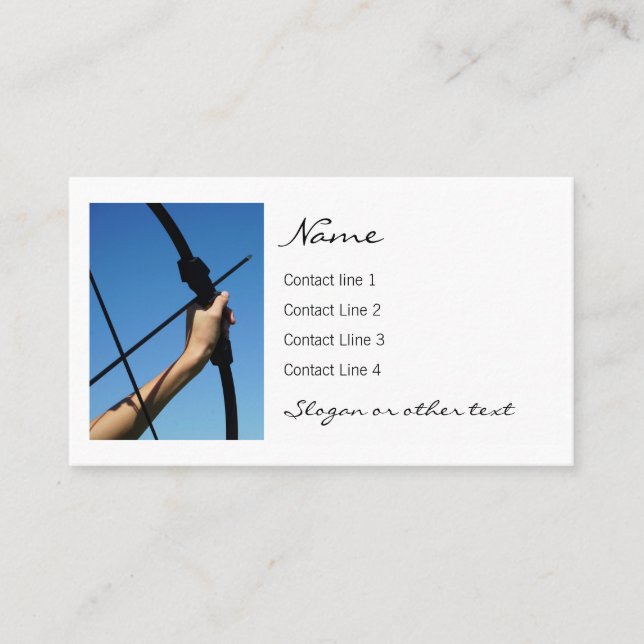 Women's Archery with woman shooting arrow Business Card (Front)
