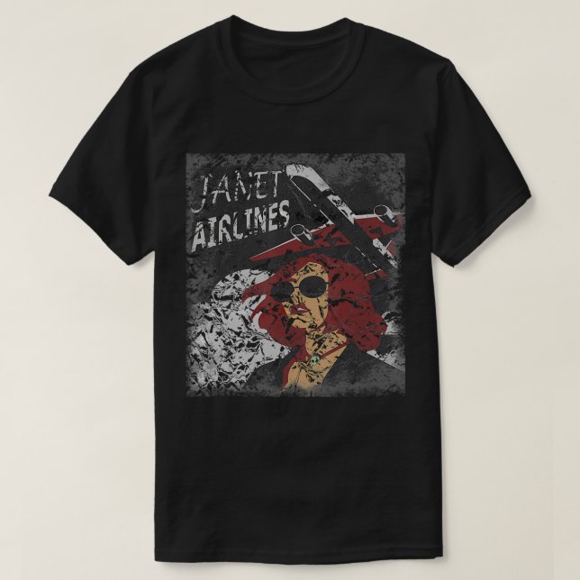 Womens Area 51 Alien Roswell Janet Airlines  Tshir T-Shirt (Design Front)