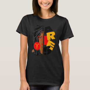 Womens Aries Girl Afro Locs Girl Zodiac Signs Birt T-Shirt
