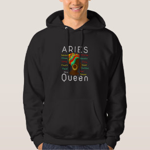 Womens Aries Queen Afro Horoscope March 21 To Apri Hoodie