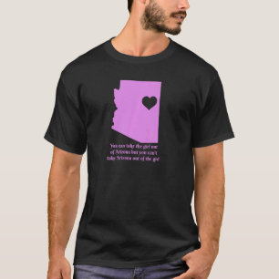 Womens Arizona Girl State Map Heart Pride  Cute  1 T-Shirt