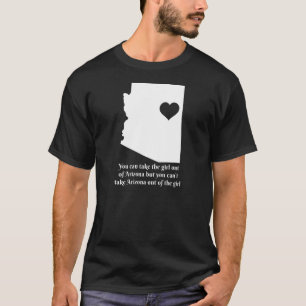 Womens Arizona Girl State Map Phoenix Heart Pride T-Shirt