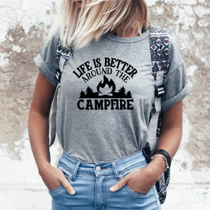 Womens Around the Campfire Camping T-Shirt