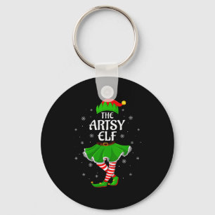 Womens Artsy Elf Christmas Family Girls Women Elf  Key Ring