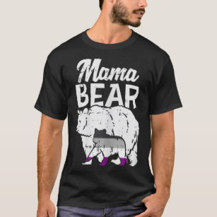 Womens Asexual Pride Mama Bear Ace Flag LGBTQ Mum  T-Shirt