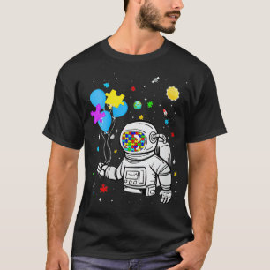 Womens Astronaut Balloon Autism Awareness Space K T-Shirt