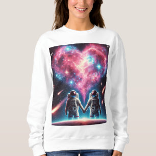 Women's Astronaut Love Nebula Sweatshirt