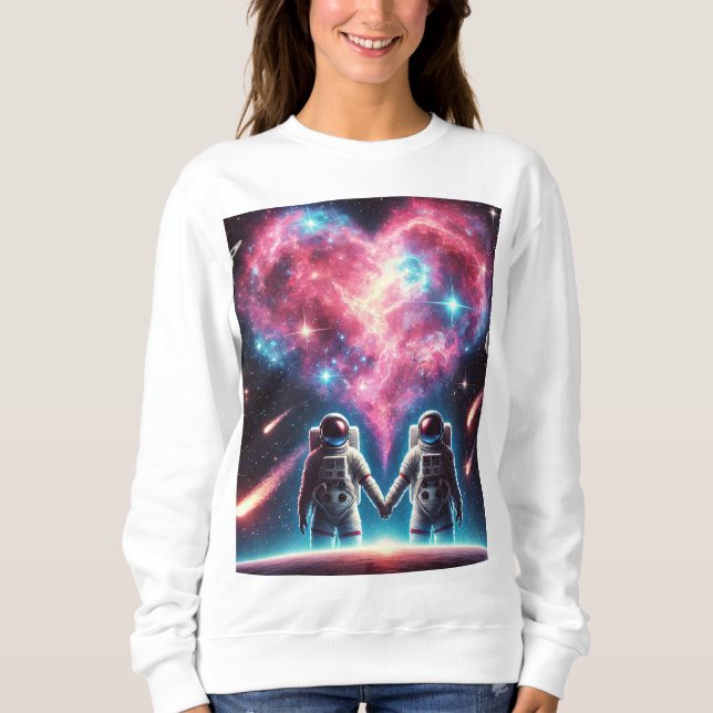 Women's Astronaut Love Nebula Sweatshirt (Front)