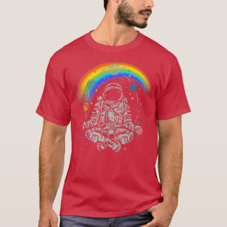 Womens Astronaut Red Yoga Premium T-Shirt