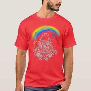 Womens Astronaut Red Yoga T-Shirt