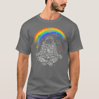 Womens Astronaut Yellow Yoga T-Shirt