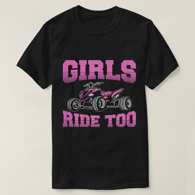Womens ATV Funny Four Wheeler Quad Bike Girls Ride T-Shirt (Design Front)