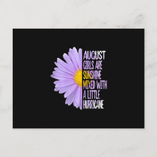 Womens August Birthday Womens Gift Funny Daisy Postcard