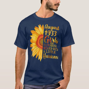 Womens August Girls 1933 89th Birthday Gifts 89 Y T-Shirt