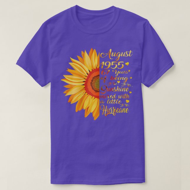 Womens August Girls 1955 Birthday Gift 67 Years Ol T-Shirt (Design Front)
