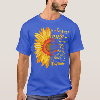Womens August Girls 1988 Birthday Gift 34 Years Ol T-Shirt