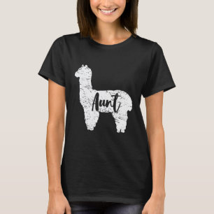 Womens Aunt Llama Cute Alpaca Animal Lover Llama L T-Shirt