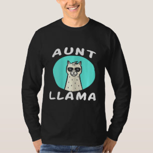 Womens Aunt Llama Matching Family Birthday Alpaca  T-Shirt