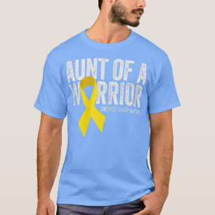 Womens Aunt Of A Warrior Childhood Cancer - Auntie T-Shirt