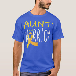 Womens Aunt of a Warrior Childhood Cancer Awarenes T-Shirt