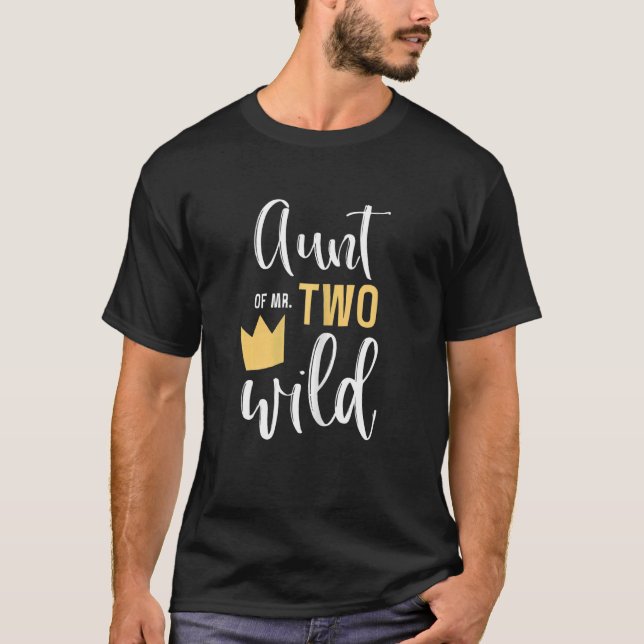 Womens Aunt Of Mr Two Wild 2nd Birthday Party Thin T-Shirt (Front)