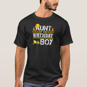 Womens Aunt Of The Birthday Boy Construction Truck T-Shirt