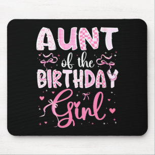 Women's aunt of the birthday girl matching pink mouse mat