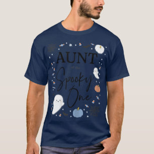 Womens Aunt of the Spooky One First Birthday Blue T-Shirt