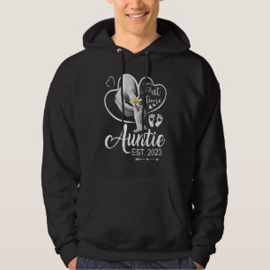 Womens Auntie 2023 Mother's Day First Time Auntie Hoodie