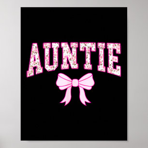 Womens Auntie Coquette Bow Pink Aesthetic Mothers Poster