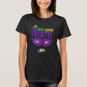 Womens Auntie Gras Squad Unique Mardi Gras Jester T-Shirt
