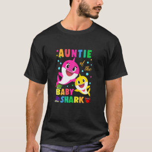 Womens Auntie Of The Birthday Baby Auntie Shark Fa T-Shirt