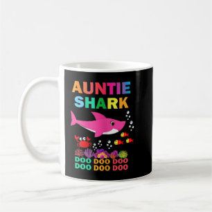 Womens Auntie Shark Shirt Matching Family Mother's Coffee Mug