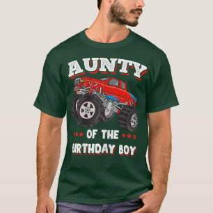 Womens Aunty Of The Birthday Boy Fathers Monster T T-Shirt