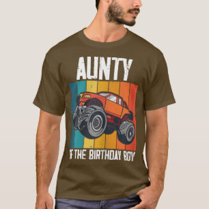 Womens Aunty Of The Birthday Boy Fathers Monster T T-Shirt