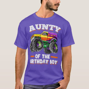 Womens Aunty Of The Birthday Boy Fathers Monster T T-Shirt