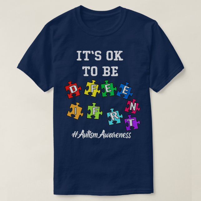 Womens Autism Awareness Acceptance Men Kids Its Ok T-Shirt (Design Front)