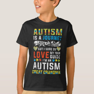 Womens Autism grandma Great Grandma Journey Quote  T-Shirt