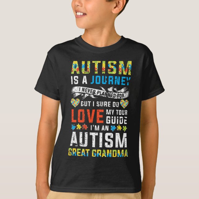 Womens Autism grandma Great Grandma Journey Quote  T-Shirt (Front)
