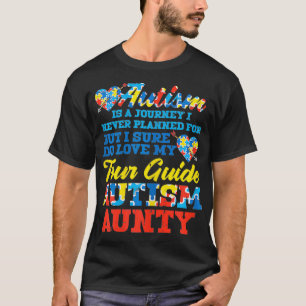Womens Autism Journey Never Planned Tour Guide Aun T-Shirt
