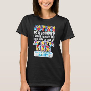 Womens Autism Journey Never Planned Tour Guide Aun T-Shirt
