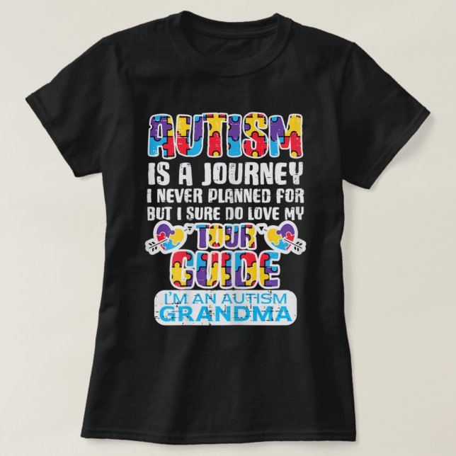 Womens Autism Journey Never Planned Tour Guide Gra T-Shirt (Design Front)