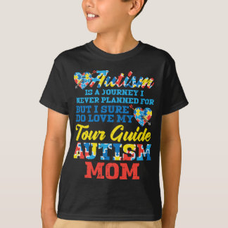 Womens Autism Journey Never Planned Tour Guide Mum T-Shirt