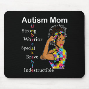 Womens Autism Mum African Unbreakable Autism Aware Mouse Mat
