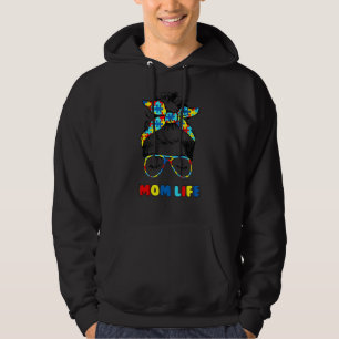 Womens Autistic Autism Awareness Mum Life Autism M Hoodie