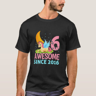 Womens Awesome Since 2016 Dabbing Unicorn Birthday T-Shirt