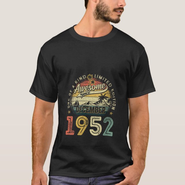 Womens Awesome Since December 1952 73 Years Old 73 T-Shirt (Front)