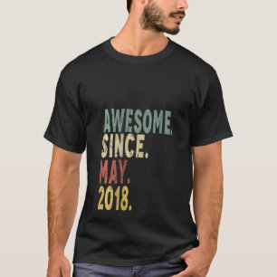 Womens Awesome Since May 2018 4th Birthday 4 Years T-Shirt
