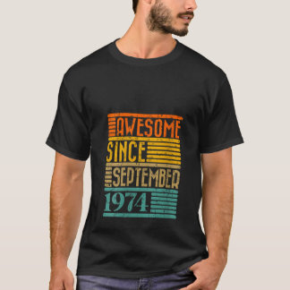 Womens Awesome Since September 1974 50 Years Old 5 T-Shirt